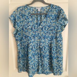 Carolina Belle Blue Flowy Blouse